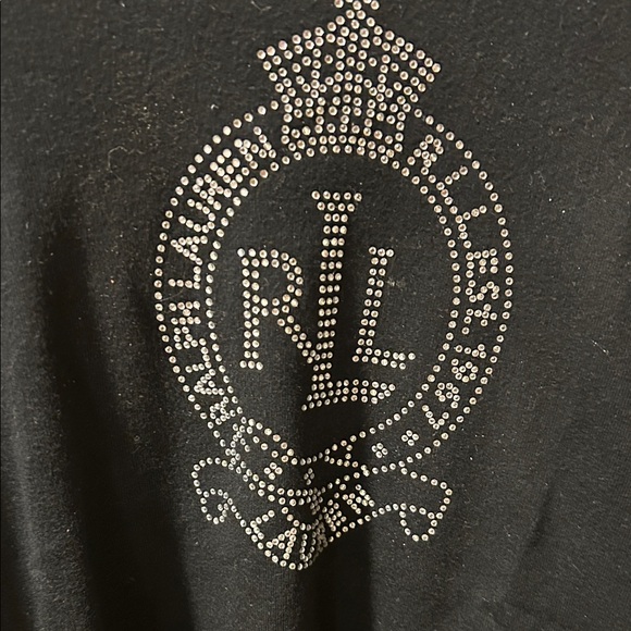 Lauren Ralph Lauren Black Tee‎ with Silver Embellishments - Picture 2 of 5